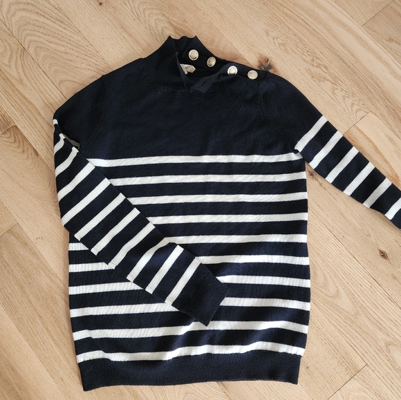 Sezane Jacob Jumper Navy Stripes size XXS - Picture 7 of 12